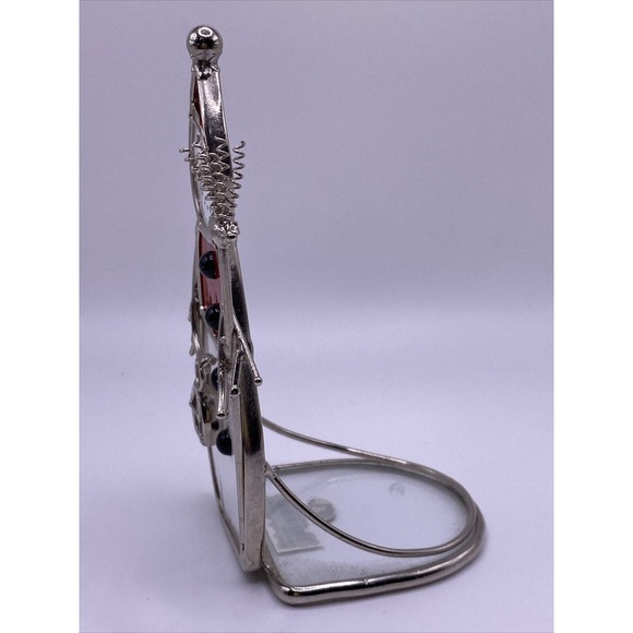 Decorative Stained Glass Snowman With Broom VOTIVE Tea Light CANDLE HOLDER - Picture 3 of 6